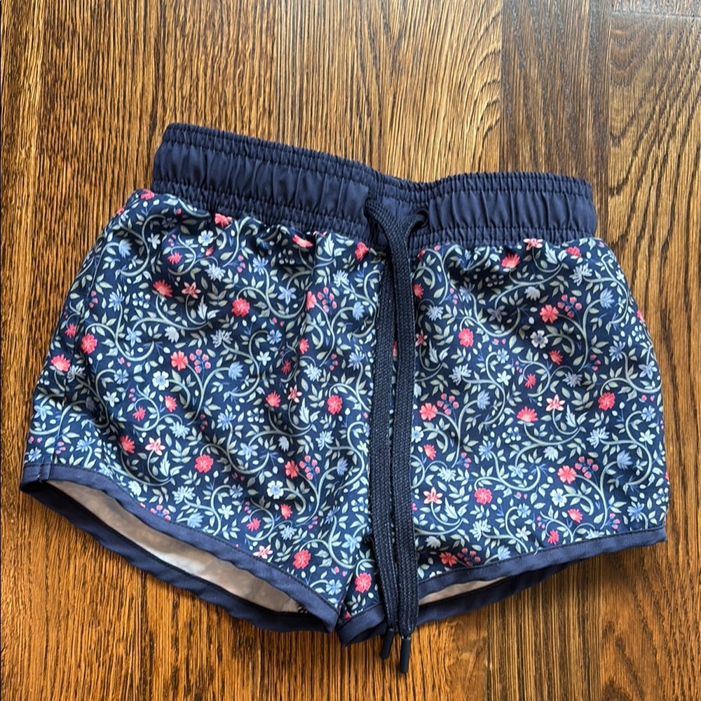 Blue and Pink Floral Swim Trunks